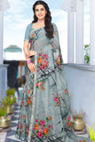 grey georgette saree