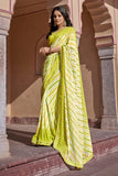 green saree, georgette saree