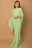 green georgette saree