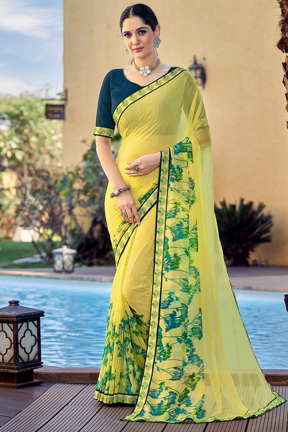 Buy Pista Green Color Zarikota Saree With Contrast Blouse Online At Best  Price