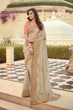 beige georgette saree