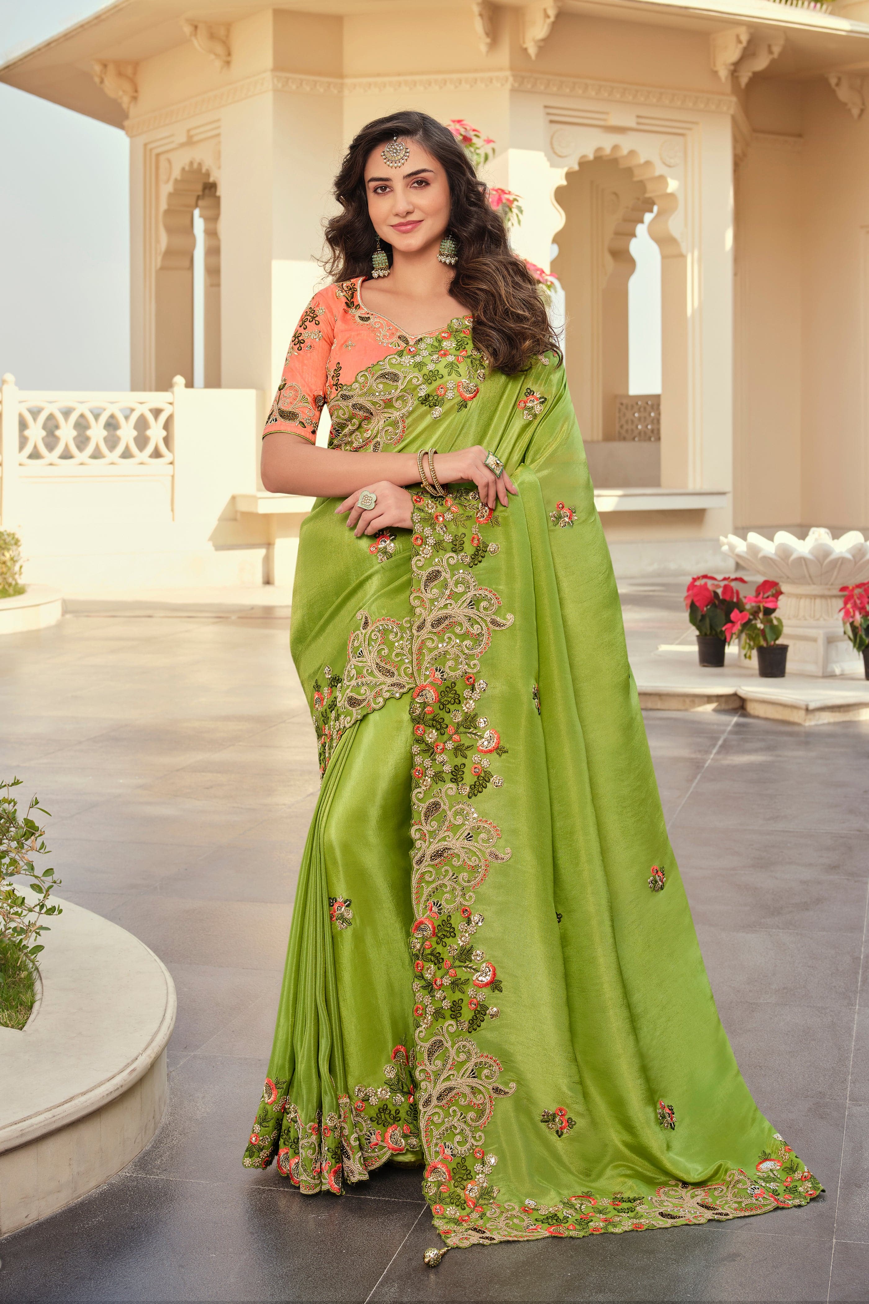 Beautiful Light Green Colour With Lichi Soft Silk Saree With Weaving S –  Shivansh Fab