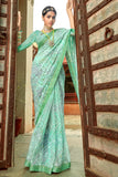 green georgette saree