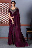 purple georgette saree