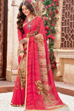 red georgette saree