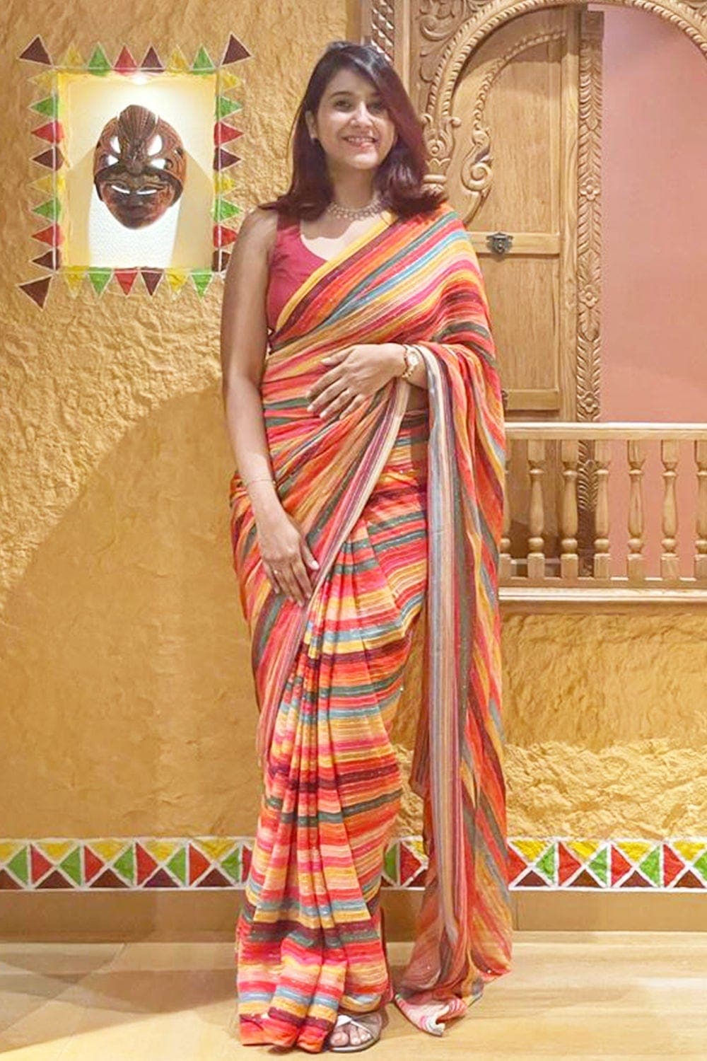 Multicolor Georgette Printed Light Weight Saree |SARV163211