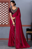 pink georgette saree