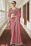 Georgette Saree Rose Pink Georgette Designer Saree saree online