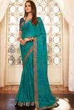 blue georgette saree