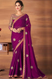 purple georgette saree