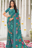 turquoise saree