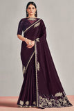 purple georgette saree