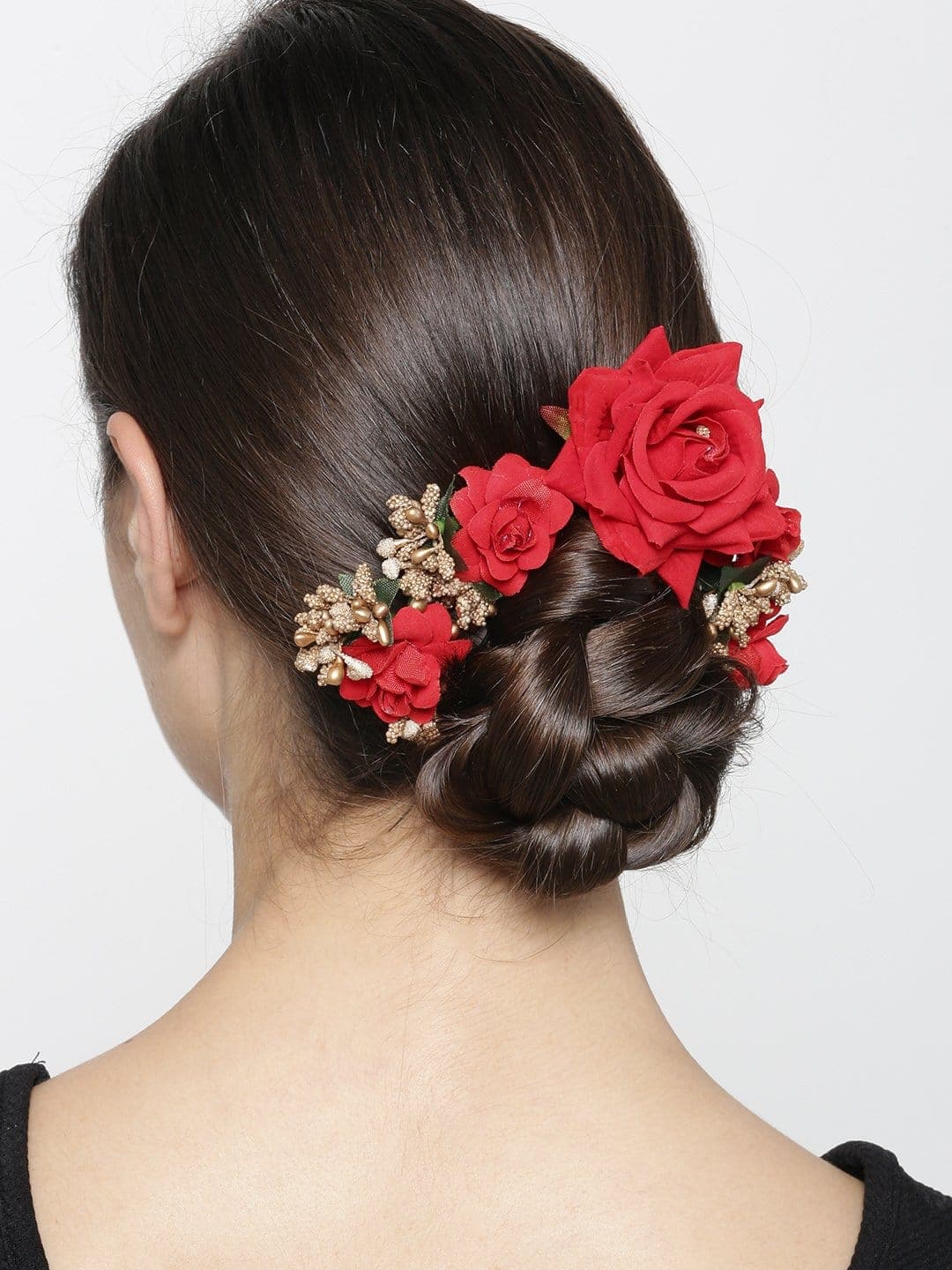 Buy Red Floral Bun Pin online-KARAGIRI | FESTIVE SALE – Karagiri Global