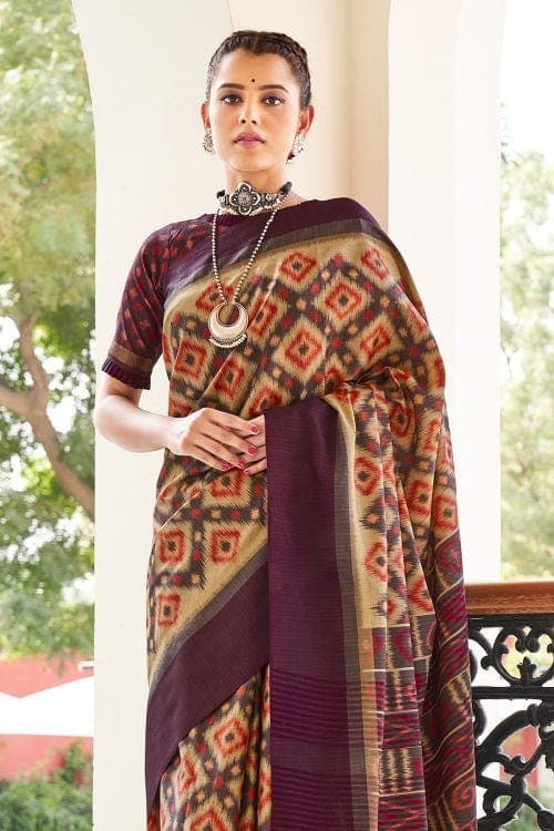 Buy Aster Blush Pochampally Ikat Silk Saree - House Of Elegance – House Of  Elegance - Style That Inspires