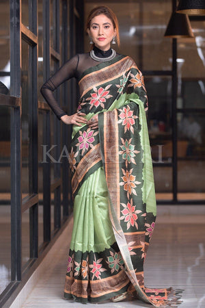 Designer Multipint Kalamkari Saree Cotton | Kalamkari Saree Blouse