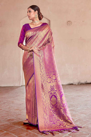 Buy Kanjivaram Silk Saree With Unstitched Blouse Pics - For Women | Ideal |  Gift For Sister at Amazon.in