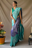 blue kanjivaram saree