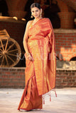 Kanjivaram Saree Amber Orange Kanjivaram Saree saree online