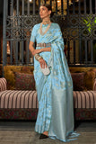 blue kanjivaram saree