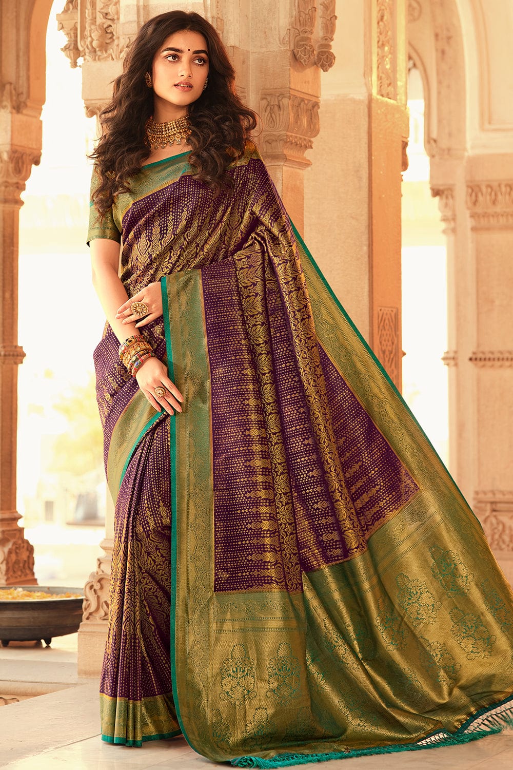 purple saree