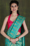 Kanjivaram Saree Bluish Green Kanjivaram Saree saree online