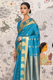 blue kanjivaram saree