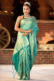 Kanjivaram Saree Bright Cyan Blue Kanjivaram Saree saree online