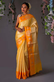 yellow kanjivaram saree 