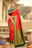 red kanjivaram saree