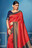 Kanjivaram Saree Crimson Red Kanjivaram Saree saree online