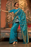 blue kanjivaram saree