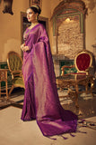 purple kanjivaram saree