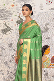 green kanjivaram saree