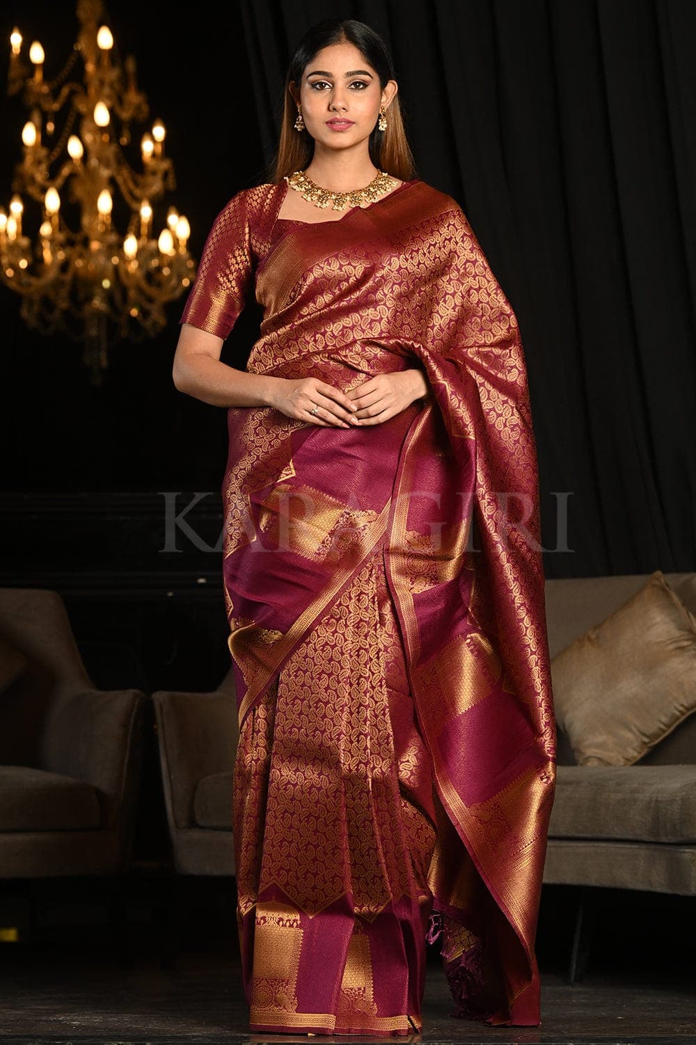 Buy Black Blush Kanjivaram Soft Silk Saree - House Of Elegance – House Of  Elegance - Style That Inspires