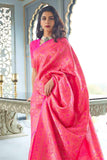 Kanjivaram Saree Magenta Pink Zari Woven Kanjivaram Saree saree online