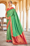 Kanjivaram Saree Parakeet Green Kanjivaram Saree saree online