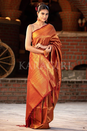 Royal blue kanjivaram saree on KARAGIRI | SHOP NOW – Karagiri