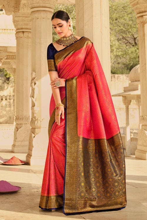 pink kanjivaram saree