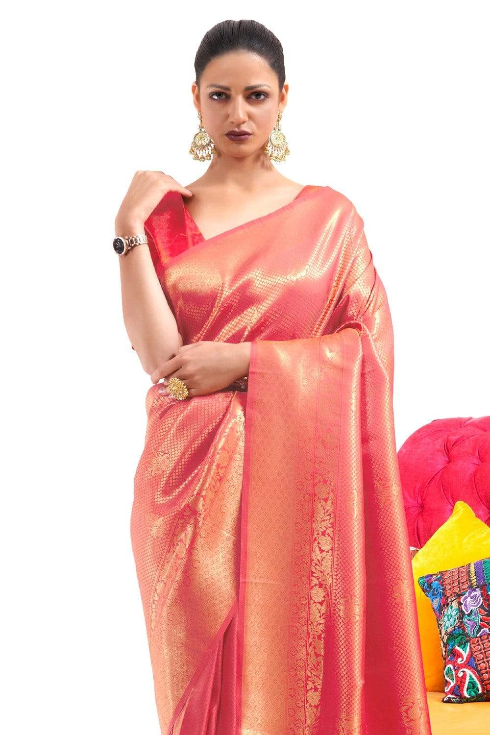 red kanjivaram saree 