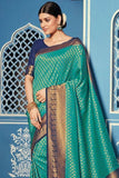 Kanjivaram Saree Teal Blue Kanjivaram Saree saree online