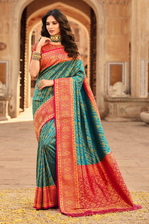 Buy Olive Green Kanjivaram Saree online-Karagiri