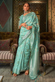 blue kanjivaram saree