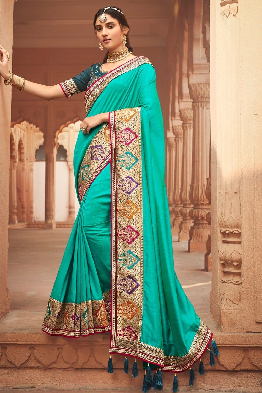 Batik Printed with Embroidery Work Soft Kosa Silk Saree in Wood Brown, –  Bengal Looms India