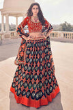 Lehenga Choli Blue Orange Lehenga Choli saree online