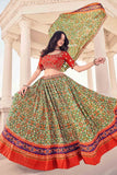 Lehenga Choli Green Orange Lehenga Choli saree online