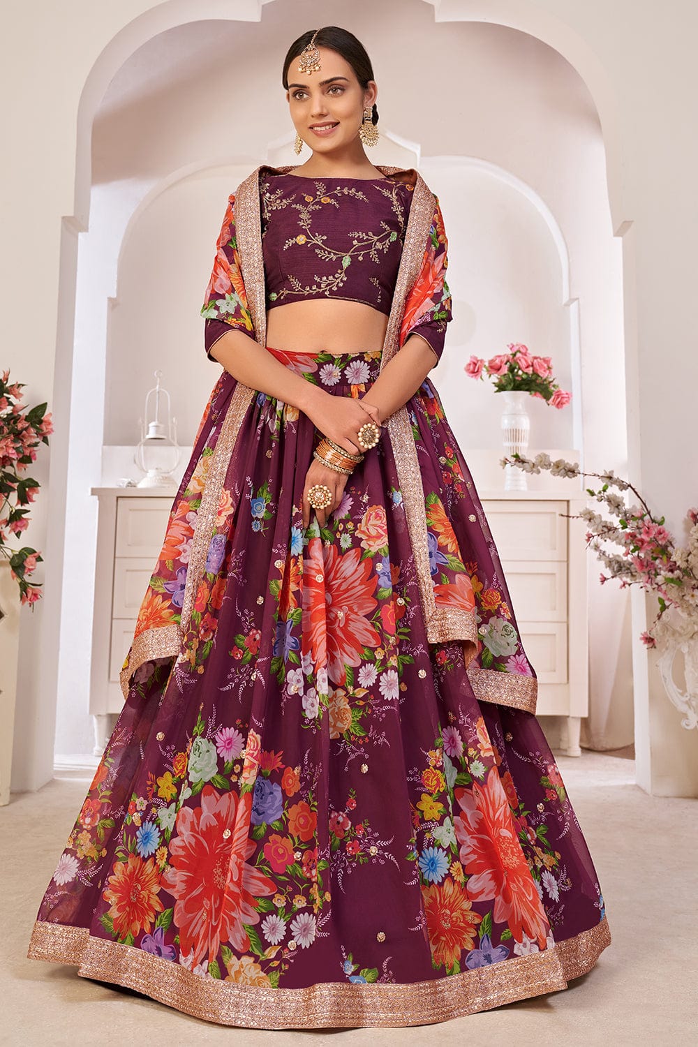 purple lehenga choli