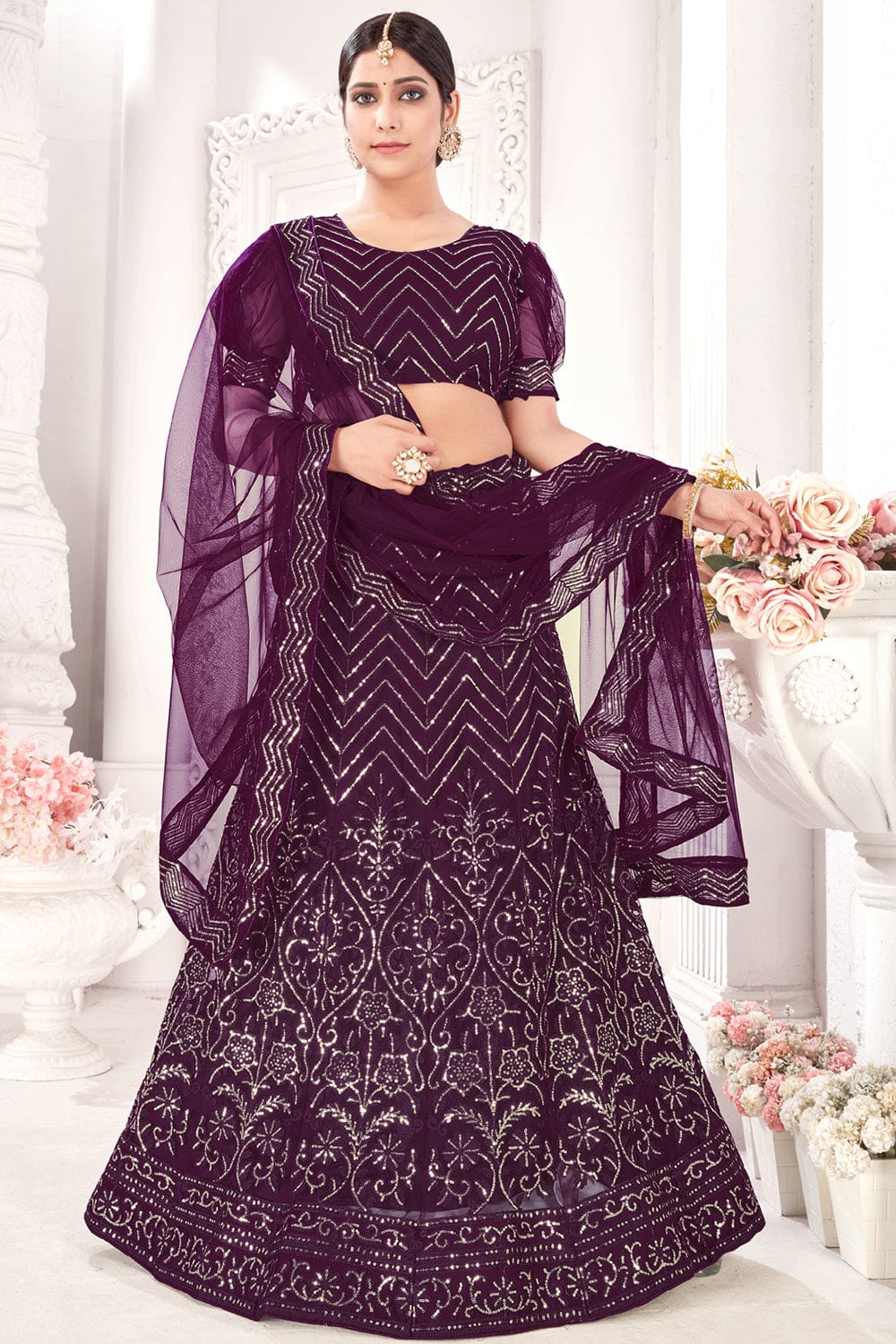 purple lehenga choli