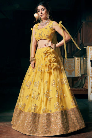 Yellow Color Trendy Lehenga Choli buy online -