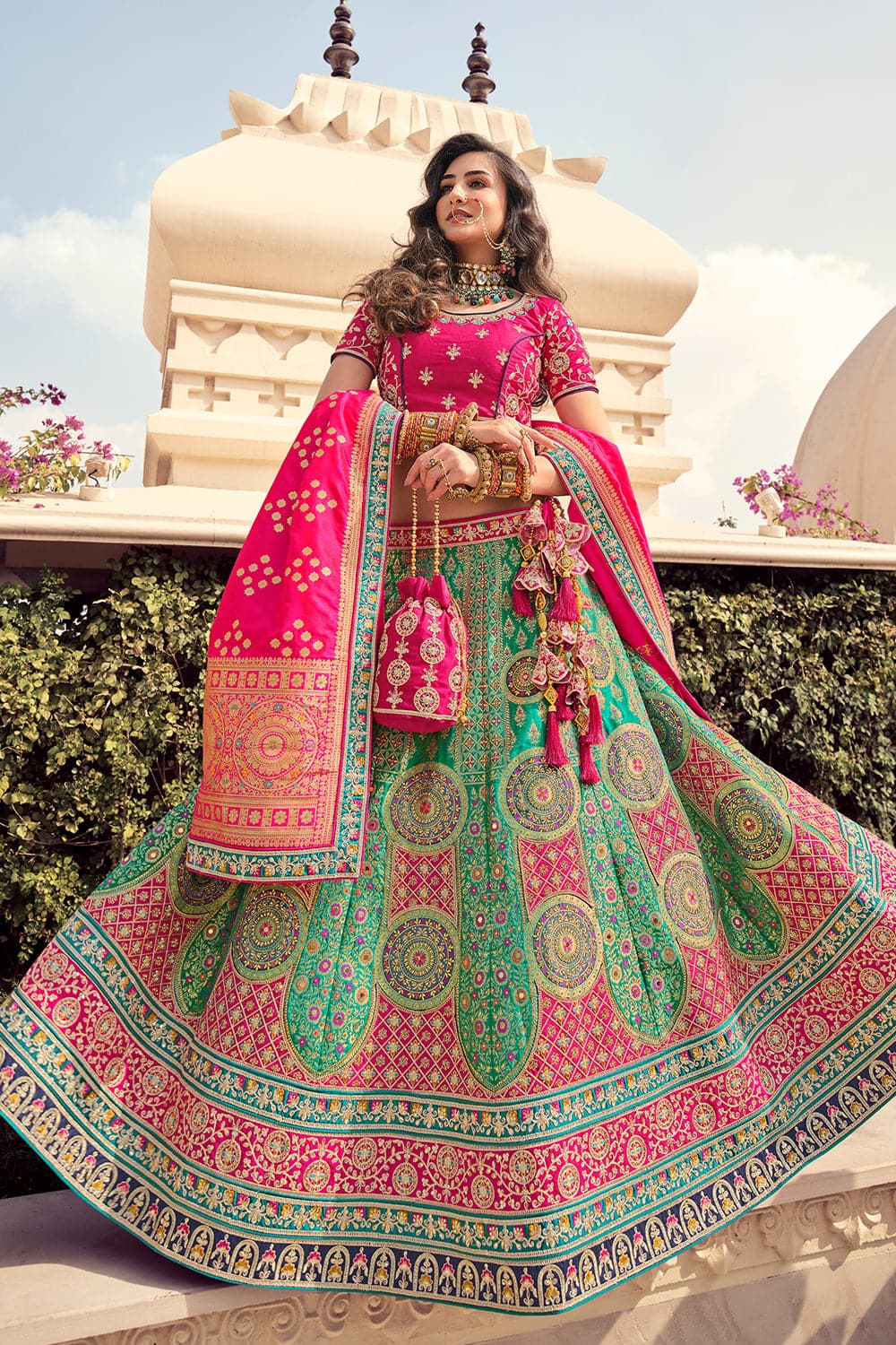 Buy green Wedding Wear Lehenga Choli Online from EthnicPlus for ₹4749