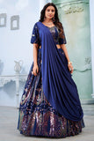 navy blue lehenga choli